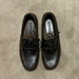 Sperry Top-Sider Men's Dark Brown Leather Boat Shoes Size 11 (0777816) Like New!